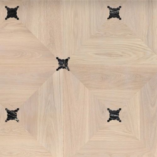 Massivparkett - GEOMETRIC - ALLWOOD - mit Holzeinlage / Lackfinish / verklebt
