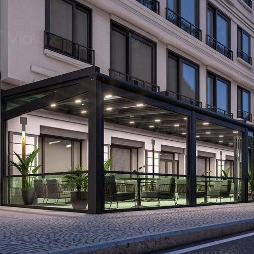 Angebaute Pergola - Violux LTD - selbsttragend / Aluminium / Aluminium
