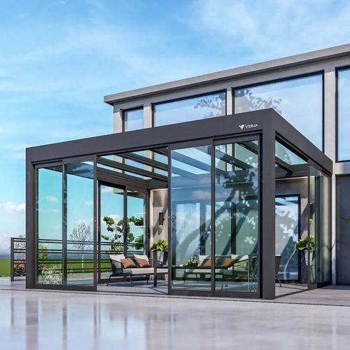 Angebaute Pergola - 8017 - Violux LTD - selbsttragend / Aluminium / Aluminium