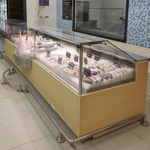 Verkaufskühlvitrine - BISTROT  - Eurocryor - für Fischhandel / Metall / mit Tür
