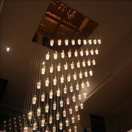 Moderner Kronleuchter - 17611/200-200 - CRISTALUX LIGHTING DESIGN - Edelstahl / Kristall / für Gewerbegebrauch
