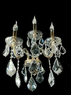 Barock-Wandleuchte - 165 - CRISTALUX LIGHTING DESIGN - für den Innenraum / Edelstahl / Kristall