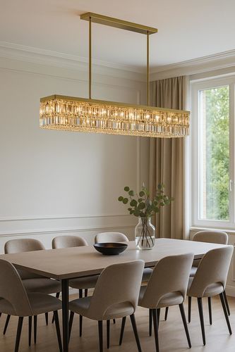 Moderne Deckenleuchte - 1309 - CRISTALUX LIGHTING DESIGN - rechteckig / Edelstahl / Kristall