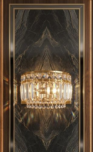 Moderne Wandleuchte - 2004/2 - CRISTALUX LIGHTING DESIGN - für den Innenraum / Edelstahl / Kristall