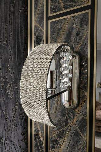 Moderne Wandleuchte - 4206/1C - CRISTALUX LIGHTING DESIGN - für den Innenraum / Edelstahl / Kristall