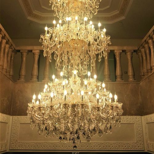 Barock-Kronleuchter - 77 series - CRISTALUX LIGHTING DESIGN - Edelstahl / Kristall / für Gewerbegebrauch