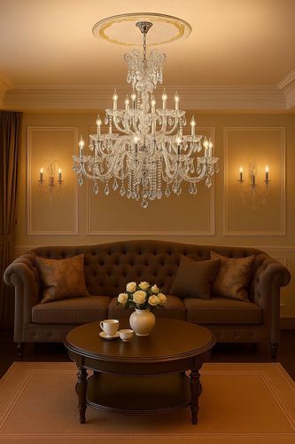 Barock-Kronleuchter - 77 series - CRISTALUX LIGHTING DESIGN - Edelstahl / Kristall / für Gewerbegebrauch