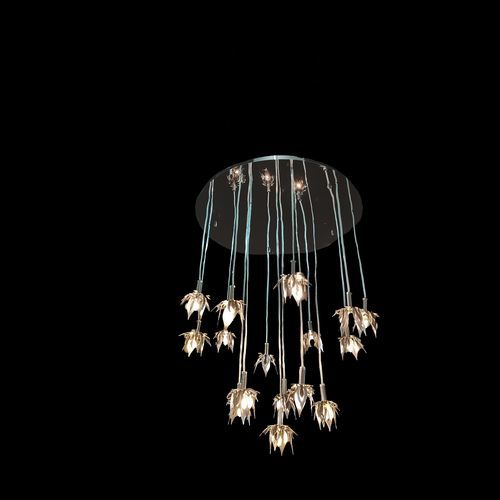Klassische Deckenleuchte - P1703 - CRISTALUX LIGHTING DESIGN - rund / Edelstahl / LED