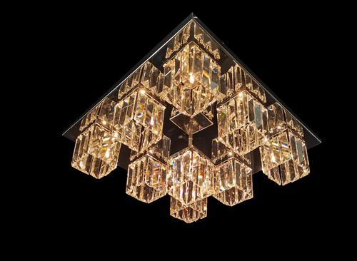 Moderner Kronleuchter - 555 - CRISTALUX LIGHTING DESIGN - Edelstahl / Kristall / 9 Glühbirnen
