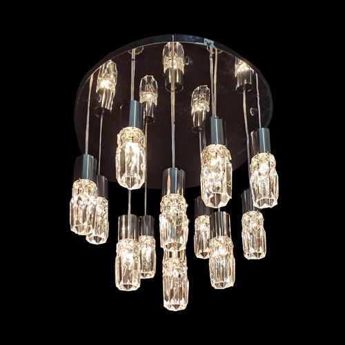Moderner Kronleuchter - 1750 SERIES - CRISTALUX LIGHTING DESIGN - Edelstahl / Kristall / 7 Glühbirnen