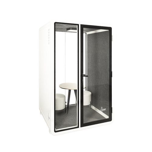 POD-Büro / Akustik - LOUDR TWO - Loudr - mit integrierter Beleuchtung / für 2 Personen / mit Glastür
