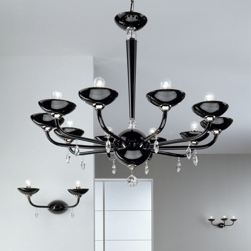 Kronleuchter / originelles Design - BLACK TUBE - BEBY ITALY SRL - Muranoglas / Metall / Kandelaber