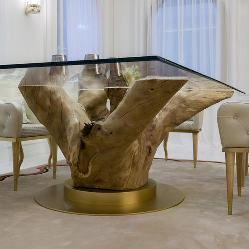 Design-Tisch - NATURE - BEBY ITALY SRL - Holz / Glas / Gestell aus Laubholz