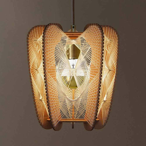 Hängelampe - ARIOCA TRIPLE TWIST  - LAFABLIGHT - Baumwolle / Eiche / Holz