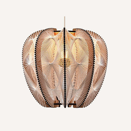 Hängelampe - LAMPIU TRIPLE TWIST  - LAFABLIGHT - Baumwolle / Eiche / Holz