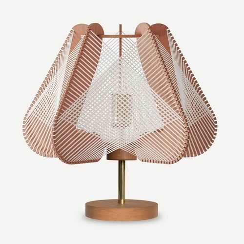 Stehleuchte - NOTOCA CROISÉ - LAFABLIGHT - Tisch / Eiche / Baumwolle