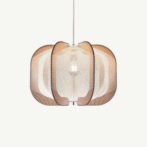 Hängelampe - DRUMJEE 7 CROISÉ - LAFABLIGHT - Baumwolle / Eiche / Holz