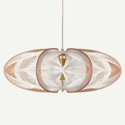 Hängelampe - ETIOLA TRIPLE TWIST - LAFABLIGHT - Baumwolle / Eiche / Holz