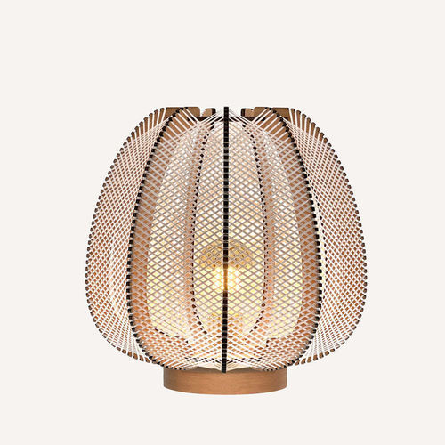 Tischlampe - LAMPIU CROISÉ - LAFABLIGHT - Eiche / Baumwolle / Holz