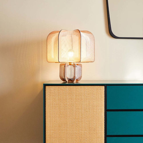 Tischlampe - MULJEE S CROISÉ - LAFABLIGHT - Eiche / Baumwolle / Holz