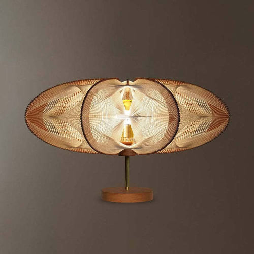 Stehleuchte - ETIOLA TRIPLE TWIST  - LAFABLIGHT - Eiche / Holz / Baumwolle