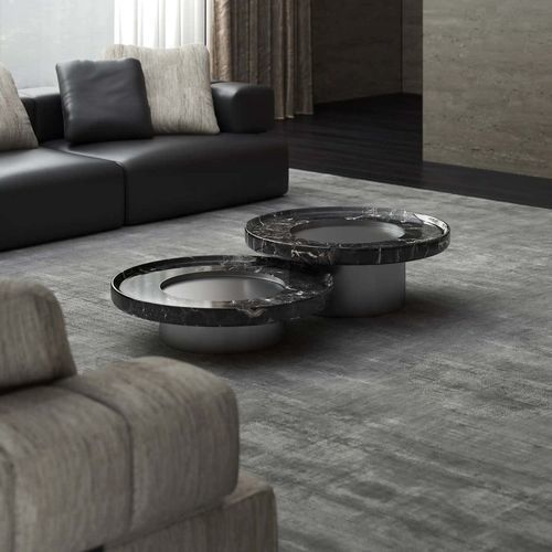 Moderner Couchtisch - CELESTIAL ORBIT - DASH CASA GROUP CO.LTD - Metall / Titan / Naturstein