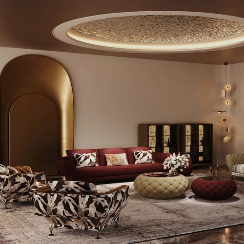 Moderner Couchtisch - GOLF THEMED - DASH CASA GROUP CO.LTD - Messing / Leder / Marmor