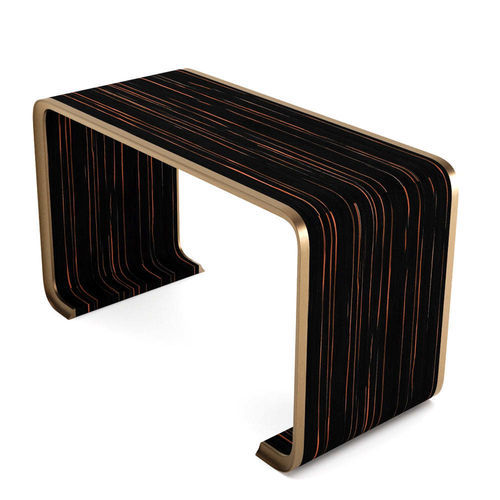 Moderner Beistelltisch - HESTIA&rsquo;S ODE - DASH CASA GROUP CO.LTD - Metall / Holzfurnier / Iroko