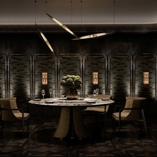 Moderner Esstisch - ZUNYUN CHENGJING  - DASH CASA GROUP CO.LTD - Messing / Leder / Rosenholz