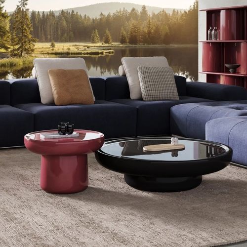 Moderner Couchtisch - DOUDING  - DASH CASA GROUP CO.LTD - Glasfaser / Gestell aus Glasfaser / gebogen