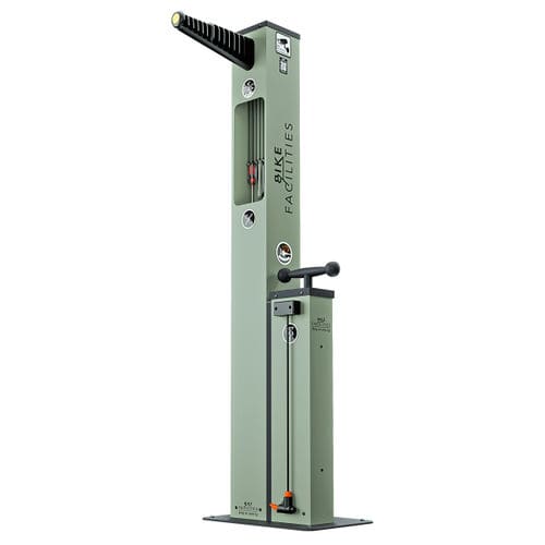 Fahrrad-Reparaturstation / Aluminium - STOP&GO-PLUS - Manlu - Edelstahl / Kunststoff / mit Luftpumpe