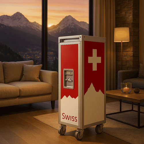 Getränkewagen - SWISS - Skypak - für Speisentransport / Lager / Flugzeug