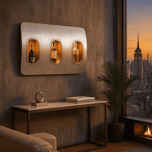 Luftfahrt-Flaschenregal - TRIO - Skypak - Aluminium / wandmontiert / für Gewerbegebrauch