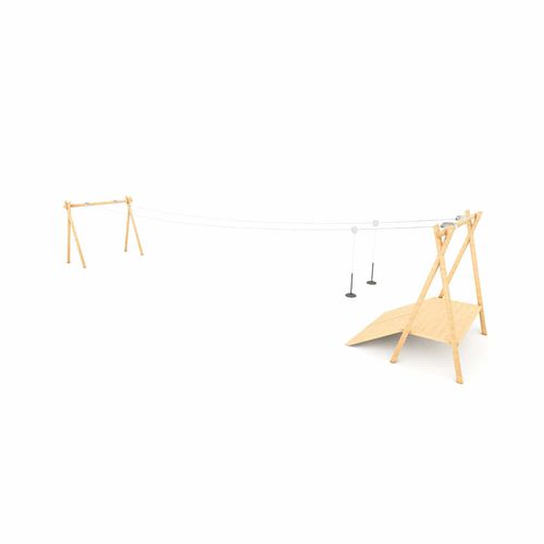 Seilbahn für öffentliche Bereiche - SX4000-N - ASLIPARK ÇEVRE TASARIM VE MÜH. SAN. DIŞ TİC. LTD. ŞTİ (Robiwood) - Edelstahl / Holz / aus Ökolabel-Robinie