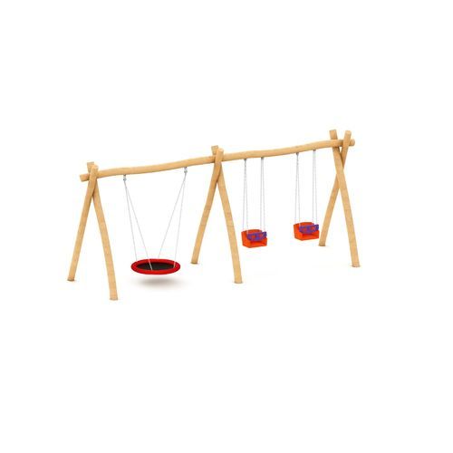 Holz-Hollywoodschaukel - SK1028-N - ASLIPARK ÇEVRE TASARIM VE MÜH. SAN. DIŞ TİC. LTD. ŞTİ (Robiwood) - für Garten / Zweisitzer / 3 Plätze