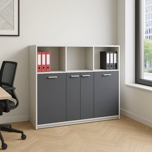 Hoher Aktenschrank - DBF 831 - UAB "Dzūkijos baldų fabrikas" - lackiertes MDF / modular / mit Flügeltür