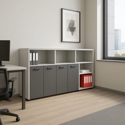Niedriger Aktenschrank - DBF 832 - UAB "Dzūkijos baldų fabrikas" - lackiertes MDF / mit Schubladen / modern