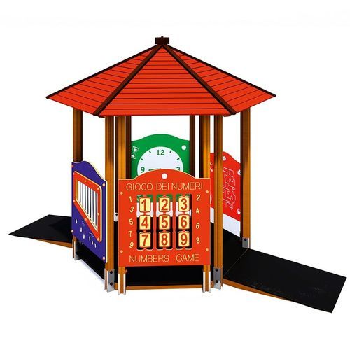 Spielhaus für Spielplätze - CASETTA MULTIGIOCO  - MACAGI s.r.l. - bodenstehend / Holz / interaktiv