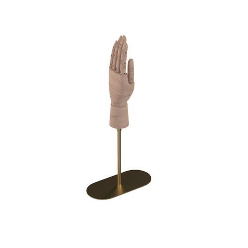 Mann-Hand - LOOP040_GO1+MLH_RW - Best Mannequins BV - Mode / gebürsteter Edelstahl / Holz