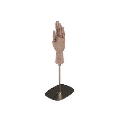 Frau-Hand - FORM040_BS+FLH_RW - Best Mannequins BV - Mode / gebürsteter Edelstahl / Holz