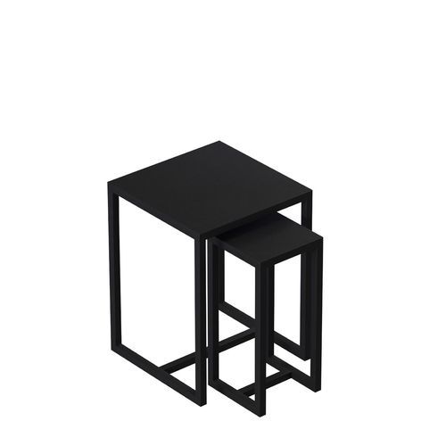 Moderner Beistelltisch - INTTABLESET2_BL - Best Mannequins BV - pulverbeschichteter Stahl / Gestell aus Metall / quadratisch