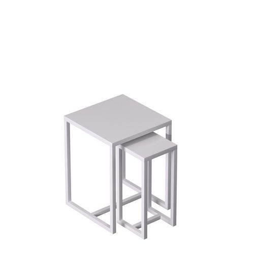 Moderner Satztisch - INTTABLESET2_WH - Best Mannequins BV - pulverbeschichteter Stahl / Gestell aus Metall / quadratisch