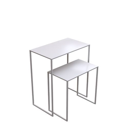 Moderner Satztisch - INTTABLESET1_WH - Best Mannequins BV - Stahl / Gestell aus Metall / quadratisch