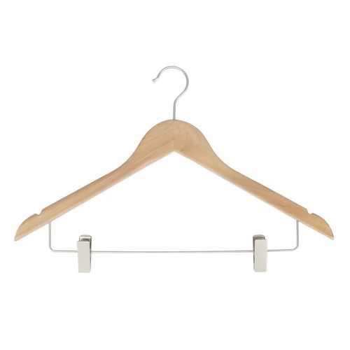 Nickel-Kleiderbügel - Fashion Wood & Stainless steel - Best Mannequins BV - Holz / lackiertes Holz / Chrom