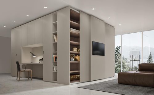 Moderner Kleiderschrank - ANTA LISCIA MANIGLIA M15 - benedetti MOBILI - Holz / mit Schwingtür / mit Schiebetür
