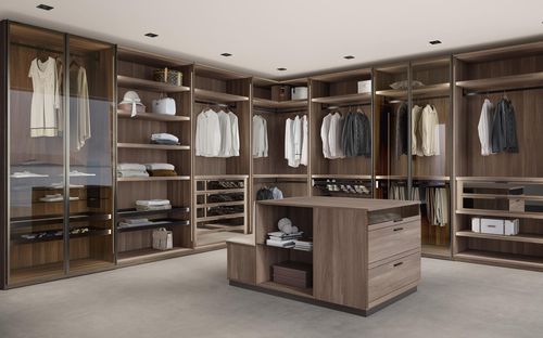 Begehbarer Kleiderschrank / Eck - ALBA - benedetti MOBILI - modern / Holz / Glas