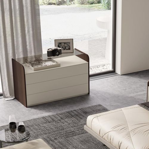 Moderne Kommode - Idea - benedetti MOBILI - Holz / Glas / rechteckig