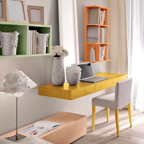 Wandmontierter Schreibtisch - AMICI - OG - benedetti MOBILI - modern / Holz / gerade