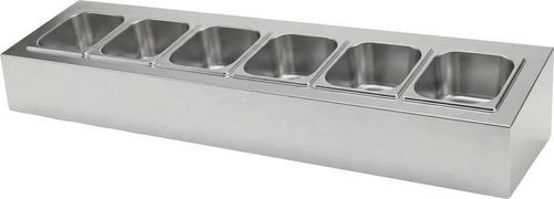 Mehrzweck-Präsentierregal - Toppingstation - WIHA-THEKENTECHNIK Hakemann GmbH & Co. KG - für Nahrungsmittel / Tisch / Edelstahl