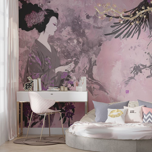 Orient-Tapete - GARDEN TALE - jaWalls - Vlies / Tiermotiv / Blumen